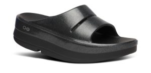 Women's OOmega OOahh Stacked Sandal – Black Sparkle